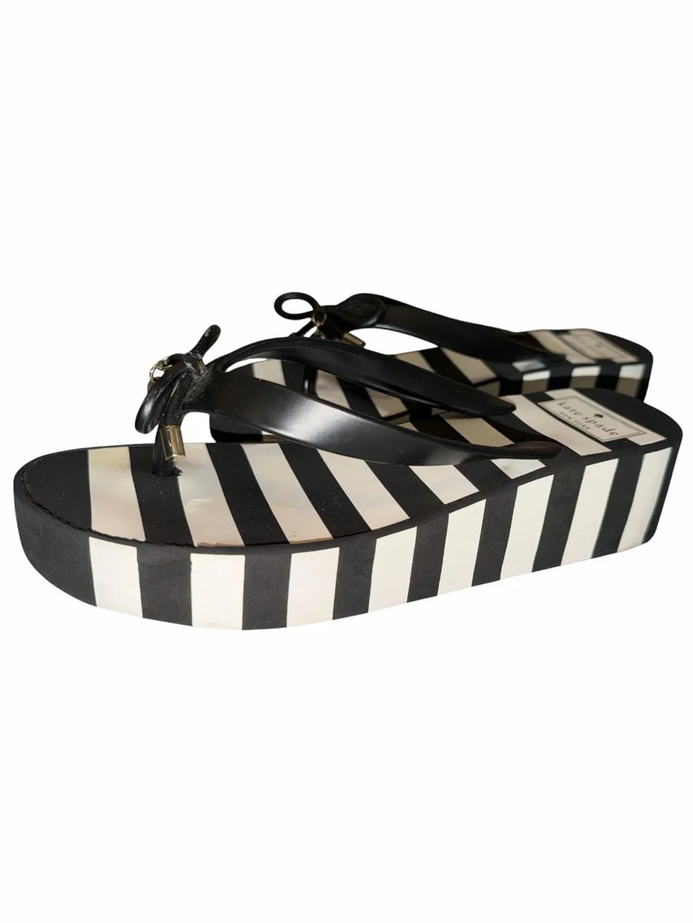 Kate Spade Wedge Thong Sandals Platform Women’s Size 7 Preppy Nautical Chic